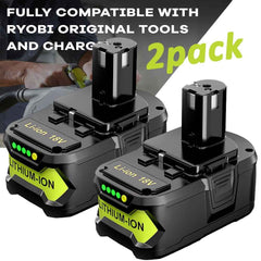 2 Pack 18V 8.0Ah Lithium-Ion Batteries – High Capacity, Rechargeable, Compatible with 18V ONE+ Tools
