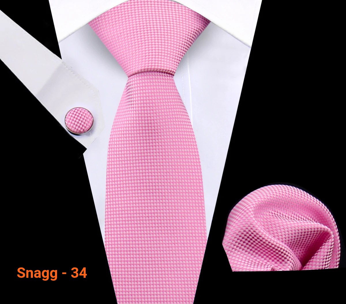 Classic Plaid Tie Set for Men - Necktie with Matching Pocket Square & Cufflinks - Snagg - 34 - Others In Fashion