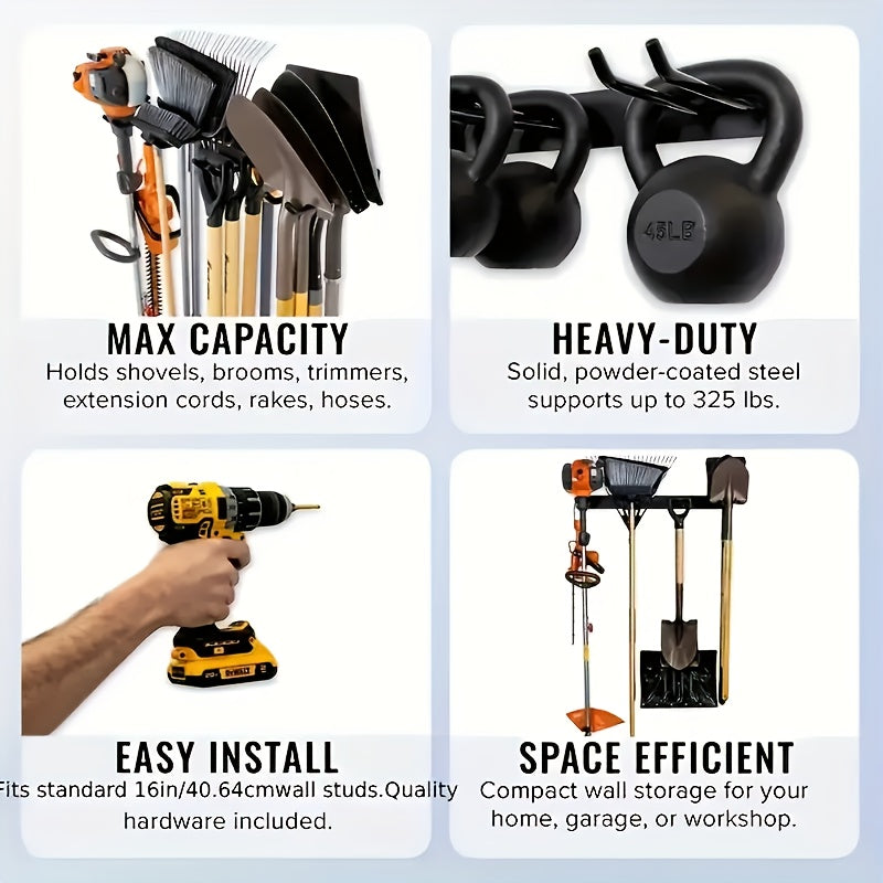 Durable Iron Garden Tool Organizer by Snagg A Rack