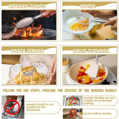 44pcs Wooden Handle Silicone Cookware Set by Snagg A Utensil