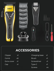 Professional 11000 RPM Vector Motor Clipper – High Velocity DLC Precision System with Modular Replacement Body