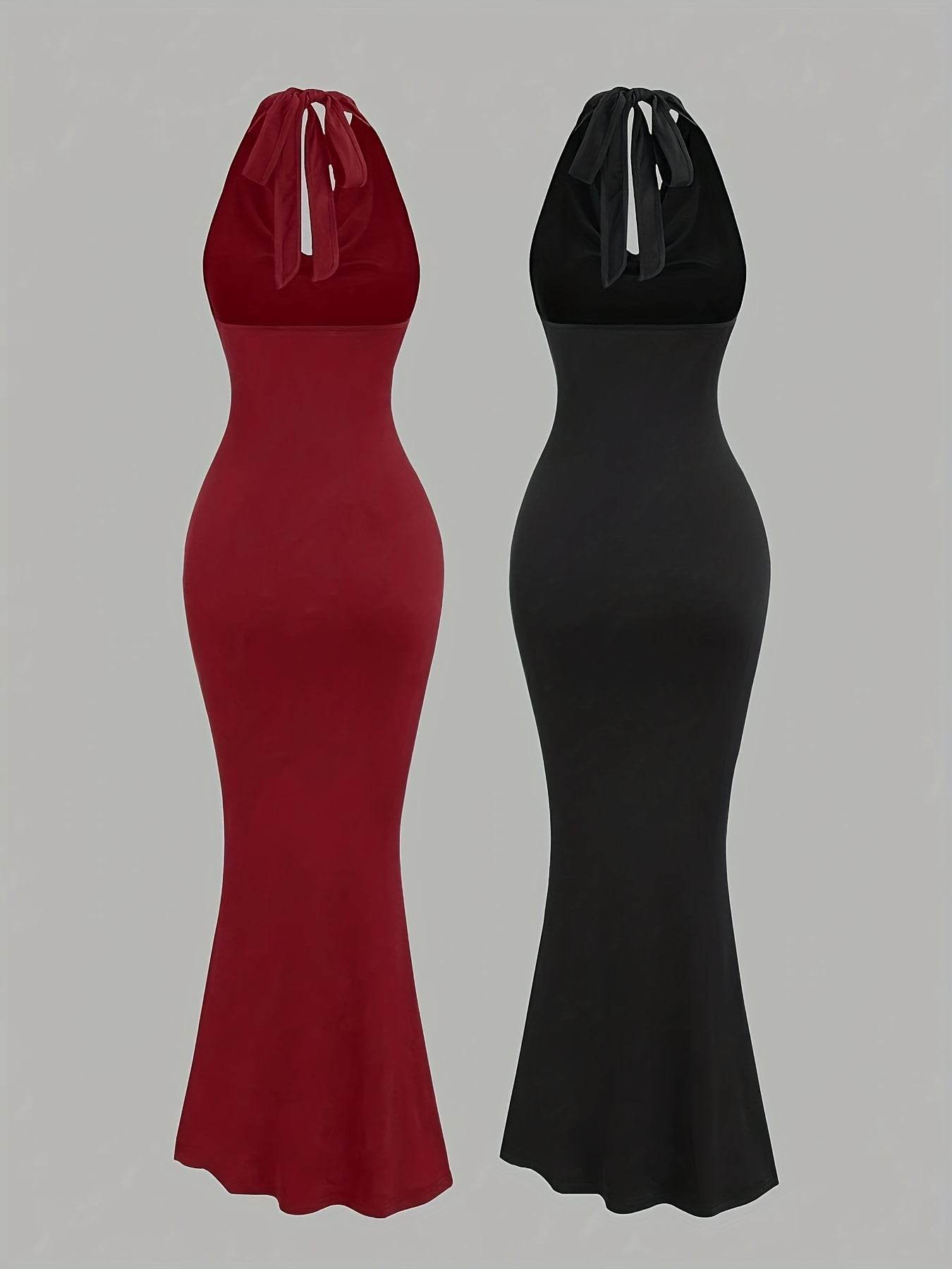 2pcs Elegant Halter Neck Mermaid Dresses - SnaggIt