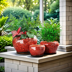 3pcs Decorative Flower Pots with Trays by Snagg A Pot