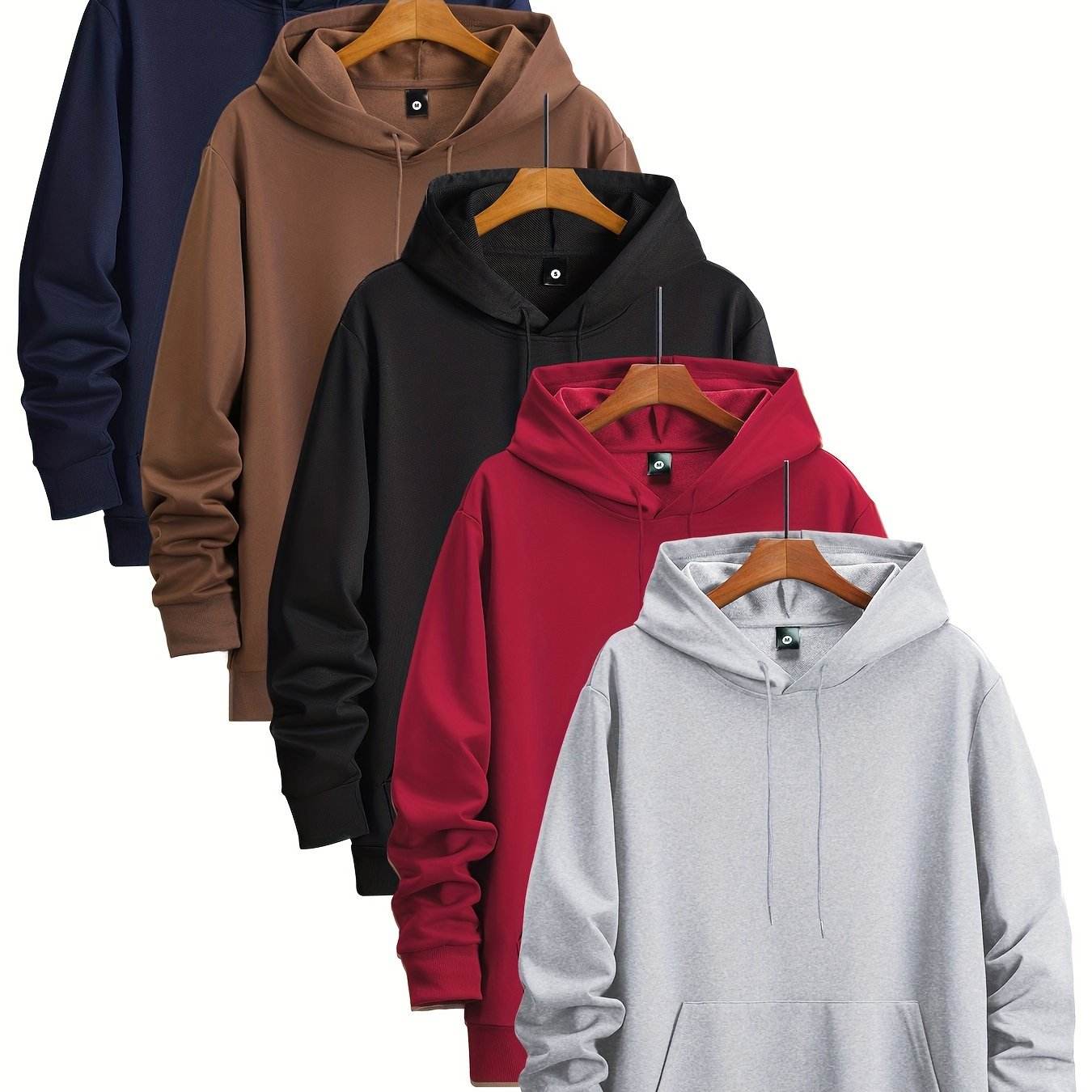 5pcs Men’s Heavyweight Hooded Sweatshirts - SnaggIt