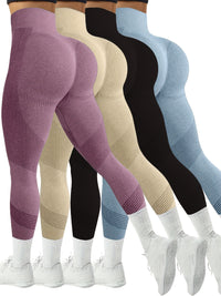 Women’s 4-Pack Seamless Stripe Yoga Leggings by Snagg A Pant