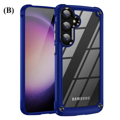 Armor Military Grade Clear Case – Samsung Galaxy S24 Series - B - Blue / Ultra - Phone Cases & Covers
