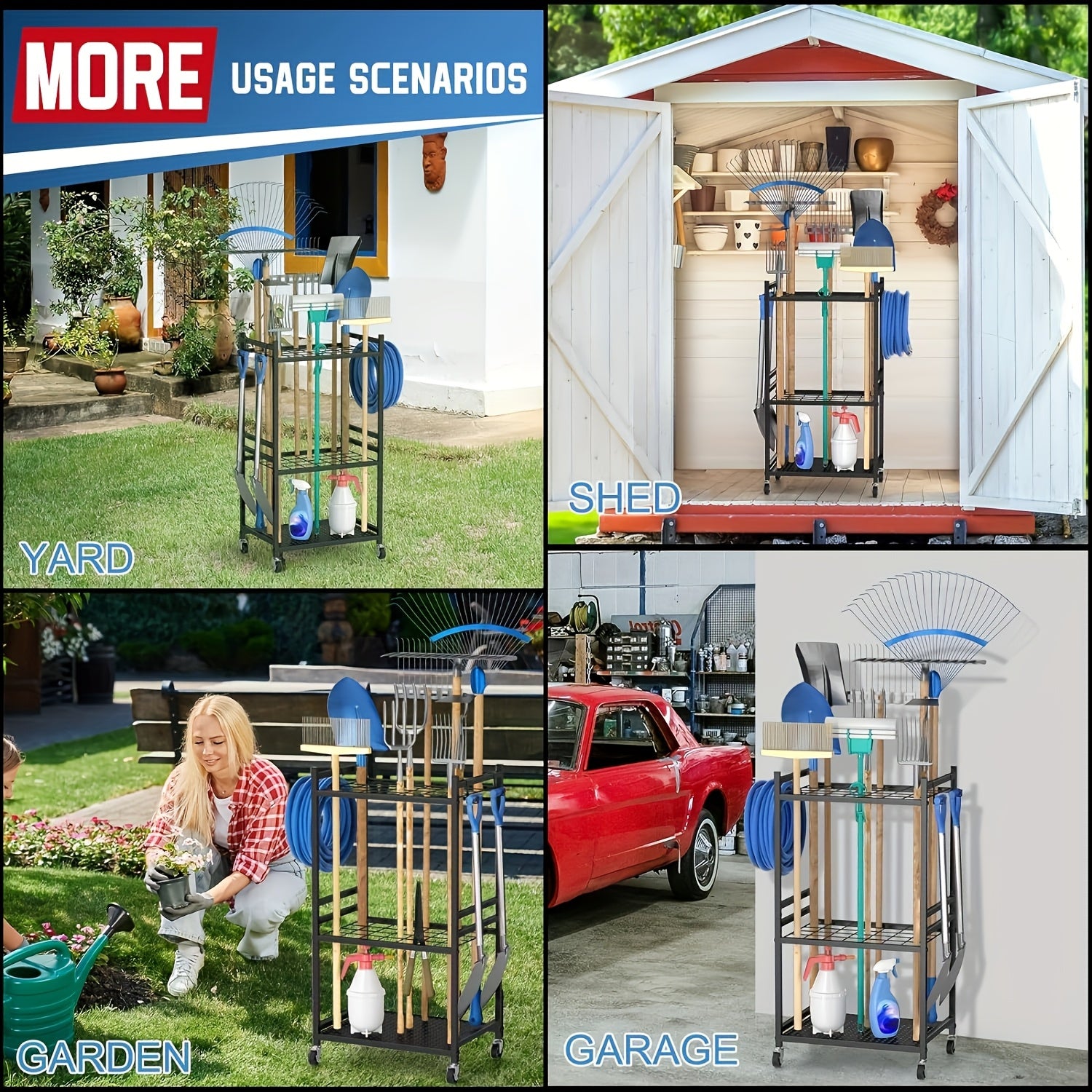 Heavy Duty Steel Garden Tool Rack by Snagg A Rack