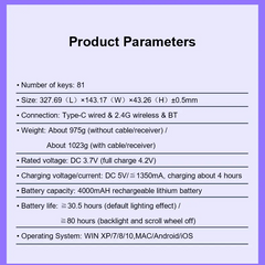 75% Mechanical Gaming Keyboard Tri-Mode Wired/Bluetooth/2.4G Connection by Snagg A Keyboard