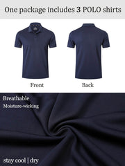 3-Pack Men’s Golf Polo Shirts - SnaggIt