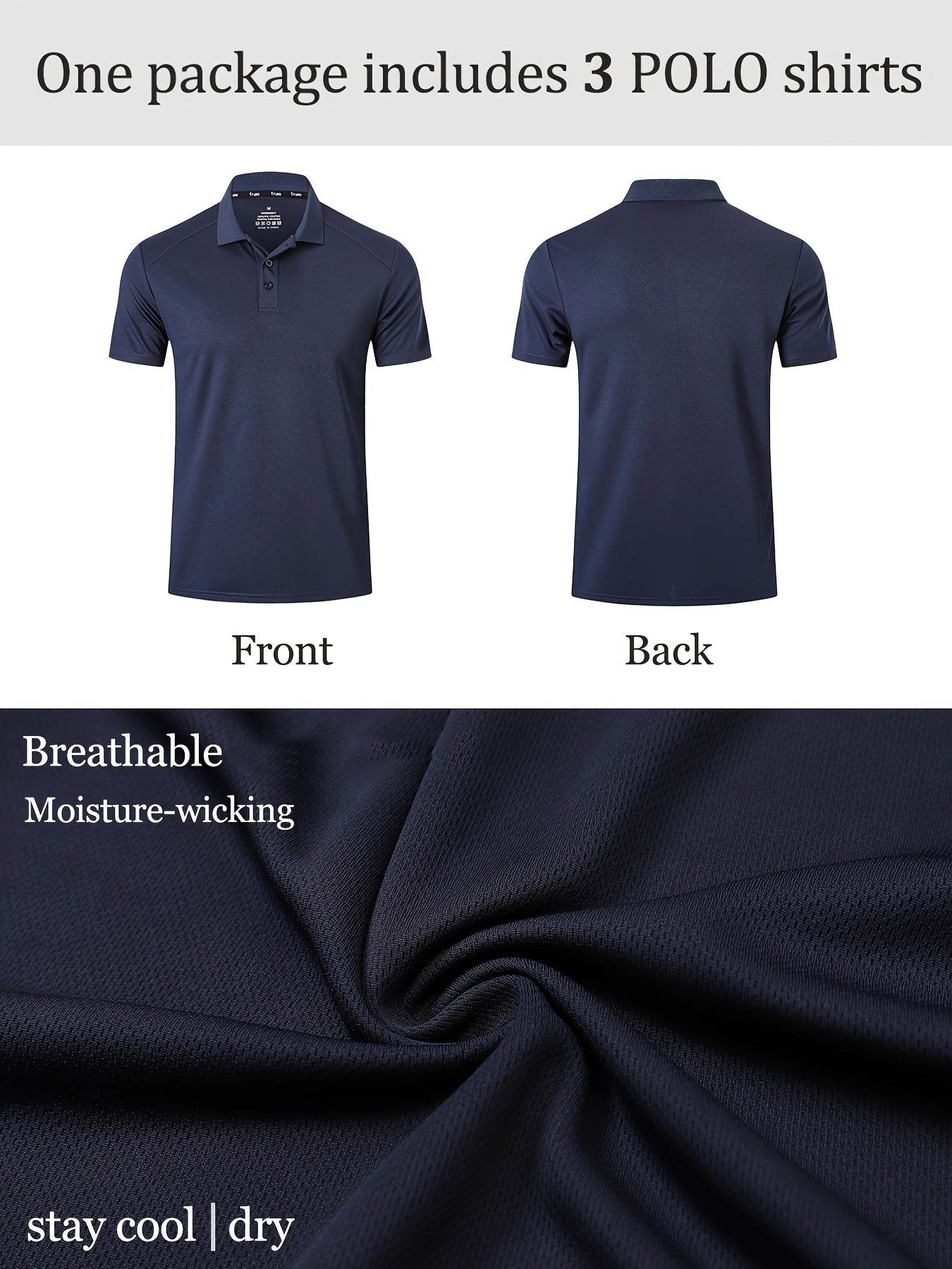 3-Pack Men’s Golf Polo Shirts - SnaggIt