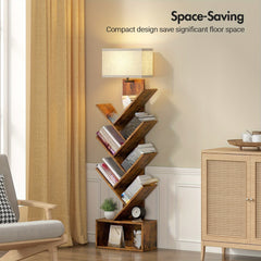 Wooden Shelf Bookcase With 3 Color Adjustable Lamp by Snagg A Floor Lamp