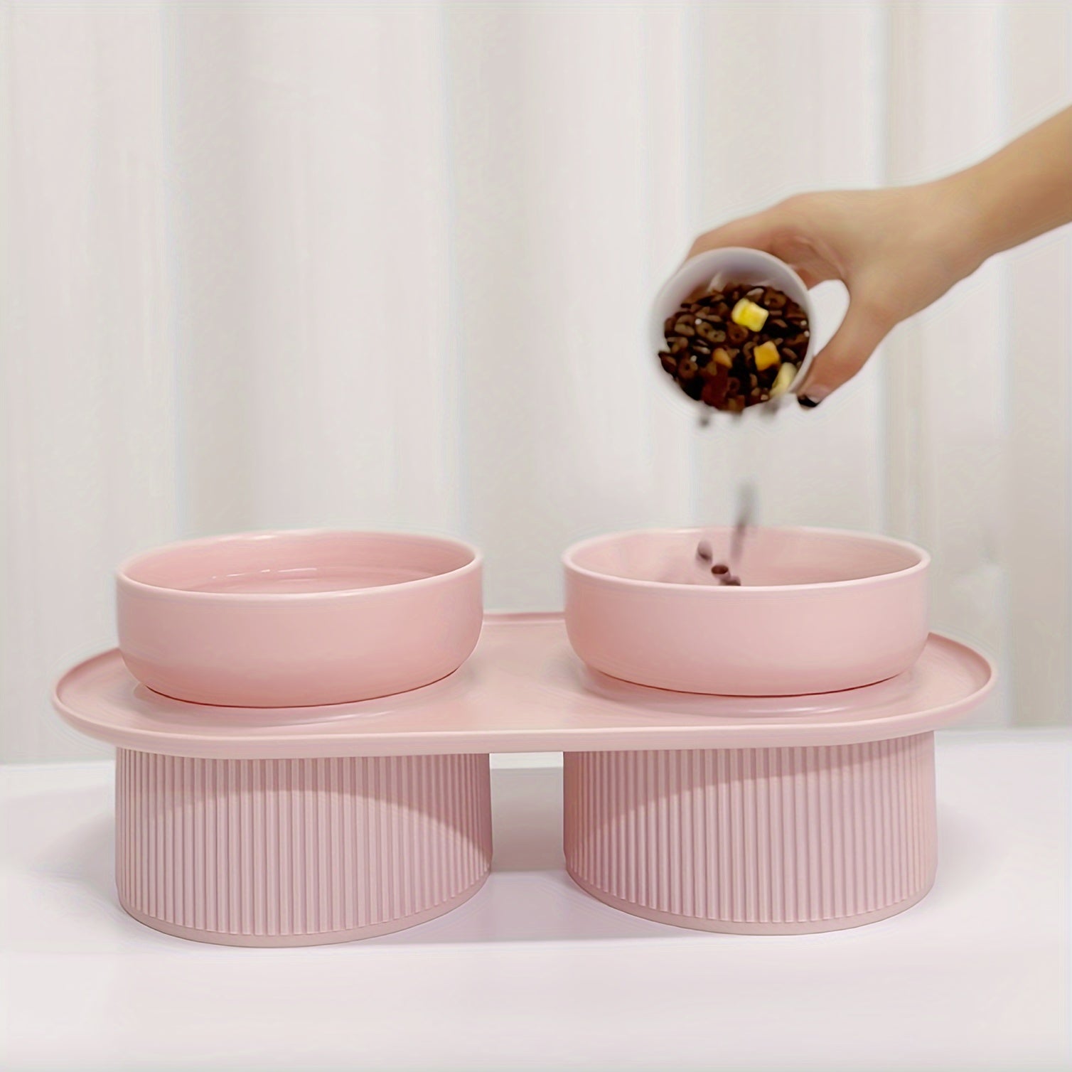 Elevated Ceramic Pet Bowls with Raised Stand by Snagg A Feeder
