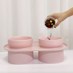 Elevated Ceramic Pet Bowls with Raised Stand by Snagg A Feeder
