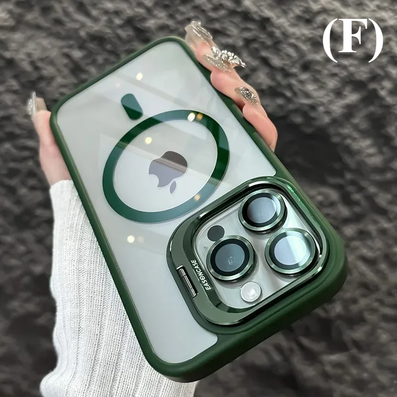 Luxury Magnetic Shockproof Full-Coverage Case - for iPhone 15 Series - F - Dark Green / For Plus - Phone Cases & Covers