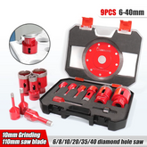 Professional Vacuum Brazed Diamond Drilling & Cutting Kit | M14 Thread Core Bits & Saw Blade Set