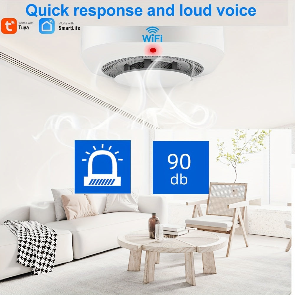 6 Pack Smart WiFi Smoke Detectors – Wireless Interconnected Fire Alarms with Voice Alerts by Snagg A Sensor Alarm