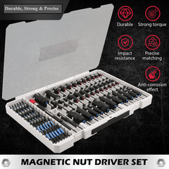 80 Pcs Magnetic Impact Nut Driver Set – Metric & SAE with Socket Adapters and Power Bits