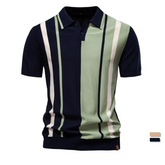 Men's Striped Mesh Polo | High-Performance Breathable Summer Essential