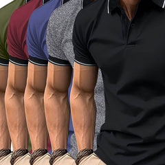 5pcs Men’s Lapel Collar T-Shirts - SnaggIt