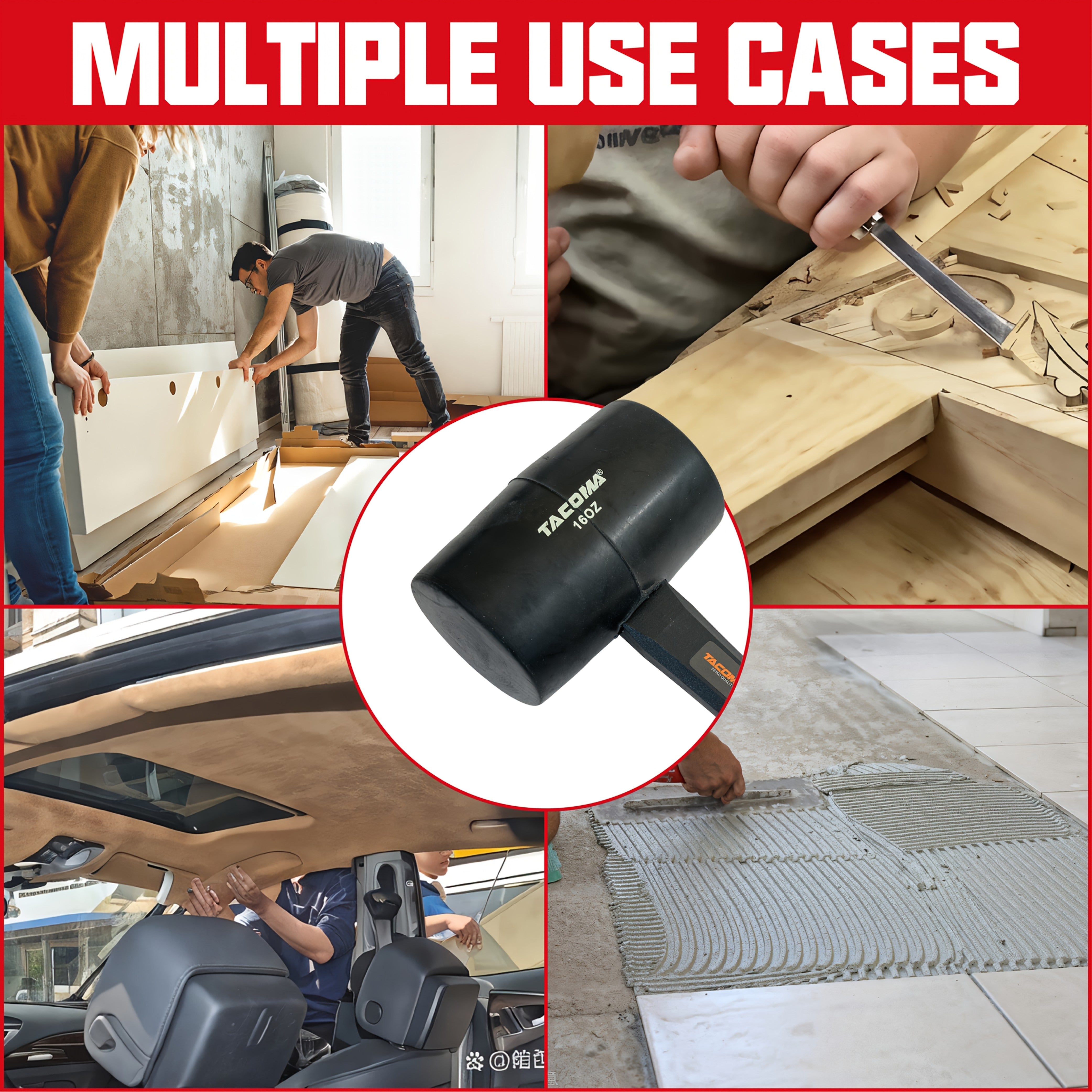 2 / 3 Pcs Shock Absorbing Hammer Set – Home Repair & DIY Essential - General Hand Tools