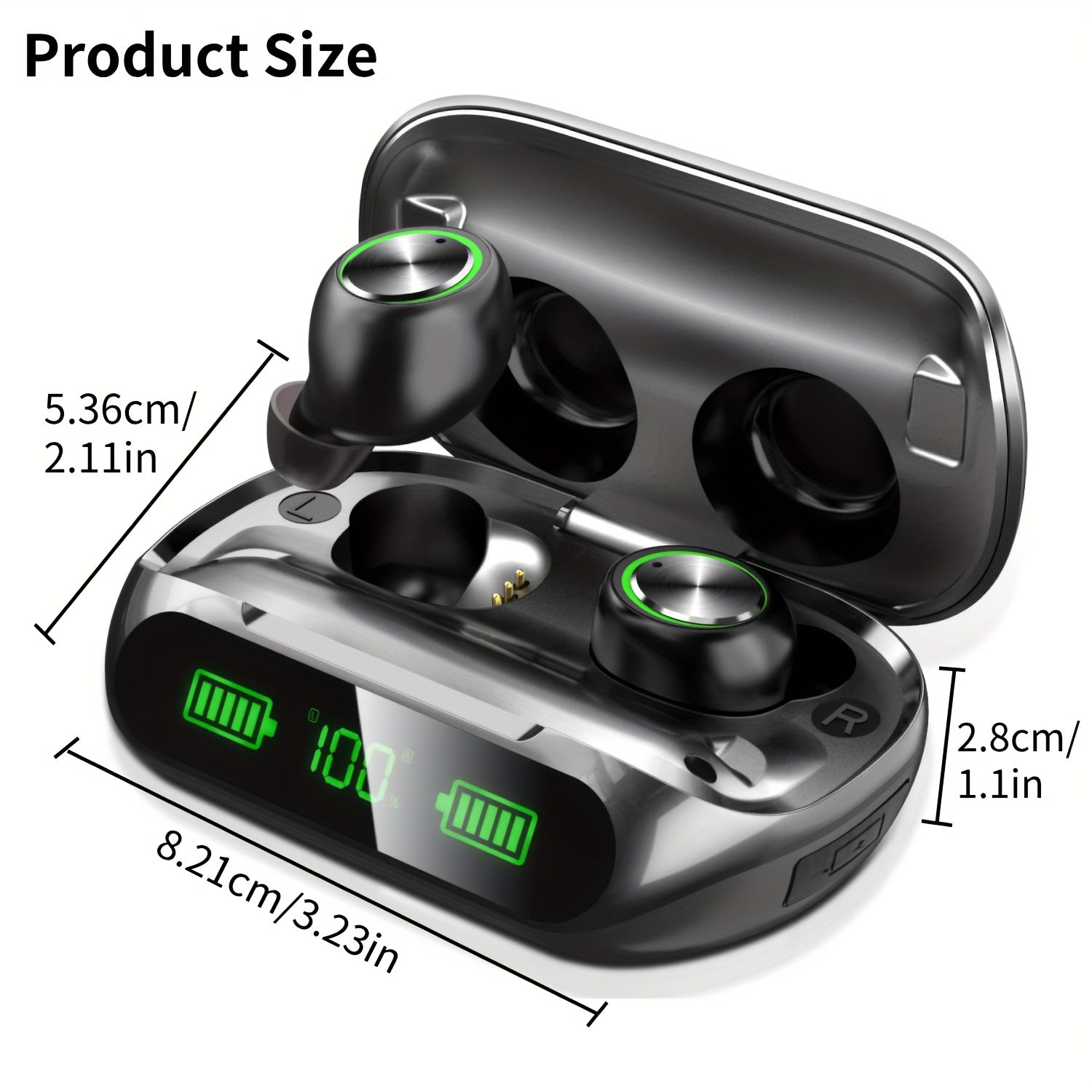 Wireless 5.3 Earbuds | In-Ear Headphones with Charging Case (200H Playtime) by Snagg An EarBud