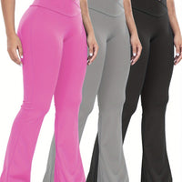 Women’s 3-Pack High-Waisted Cross Waistband Yoga Pants by Snagg A Pant