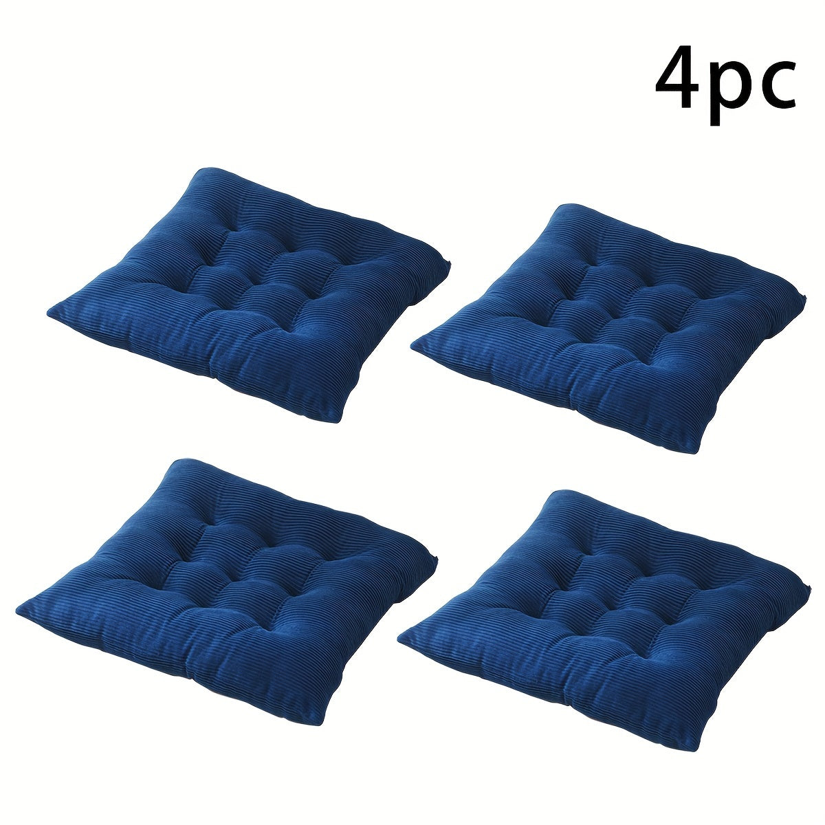 Classic Washable Polyester Chair Pads with Ties – 4 Pack by Snagg A Cushion