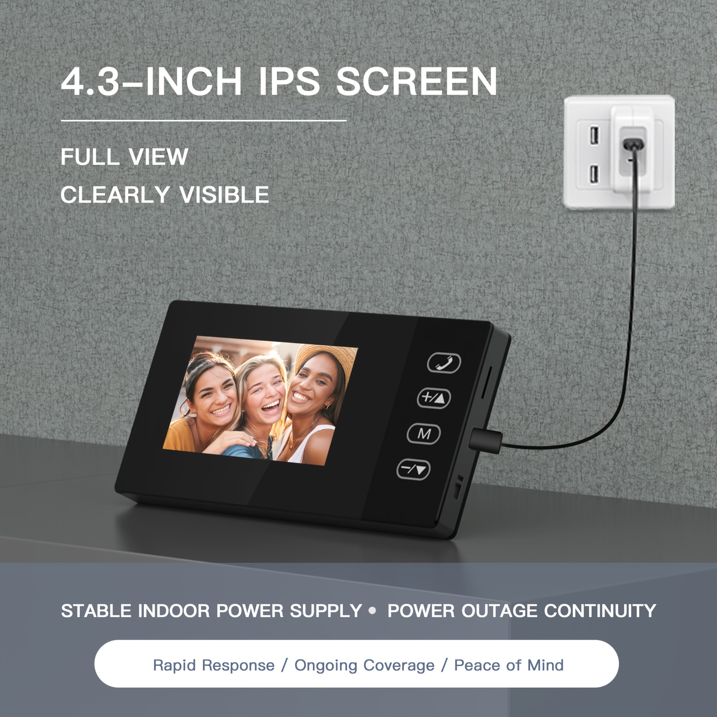 Video Doorbell Intercom System 10.9cm Screen with Infrared Night Vision by Snagg A Doorbell Camera