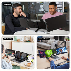 Triple Laptop Screen Extender 14" FHD 1080P Dual Display