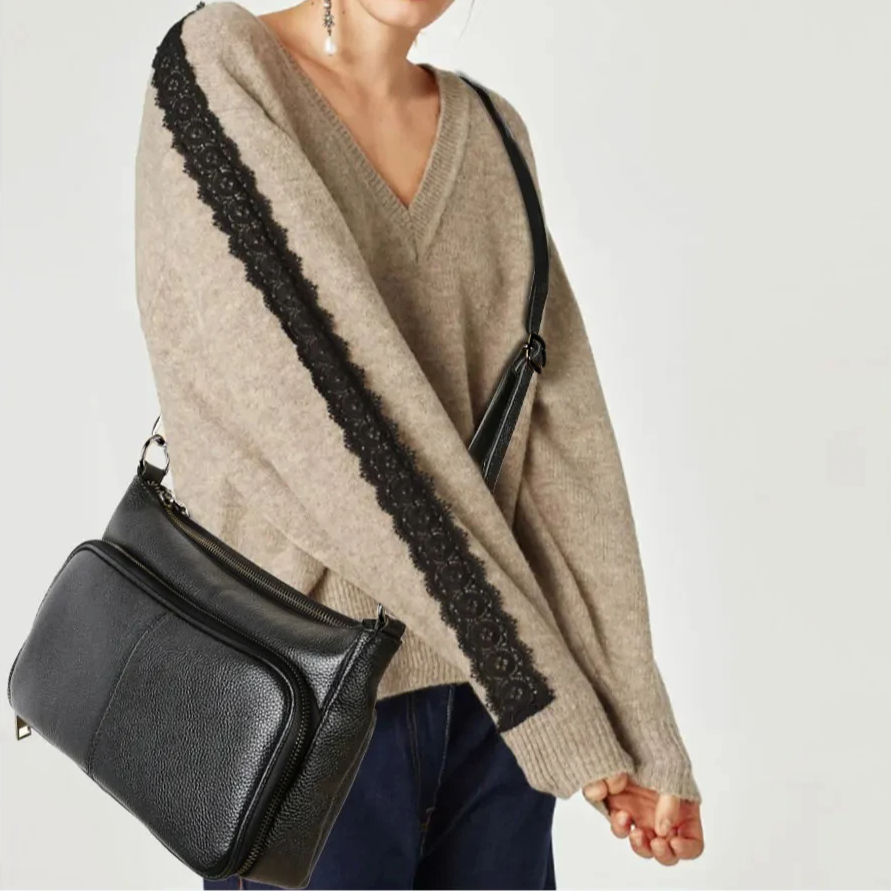 100% Genuine Leather Women's Hobo Shoulder Bag – Crossbody Messenger Bag in High-Quality Fashion Design