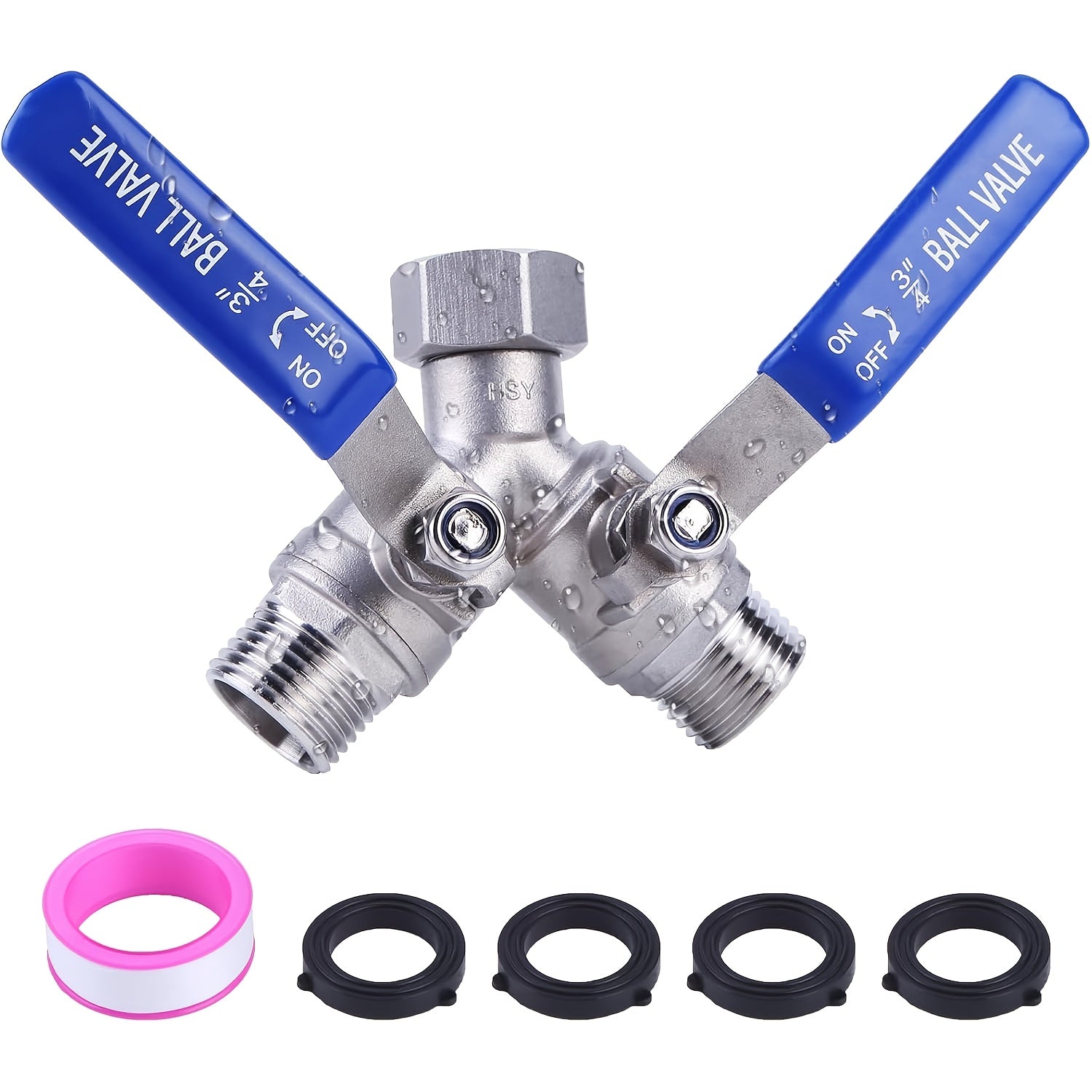 Brass Y-Valve Garden Hose Splitter – 3/4" by Snagg A Valve