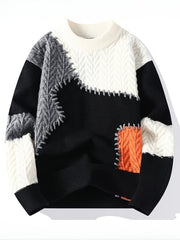 Men’s Color-Block Cable Knit Sweater by Snagg A Sweater