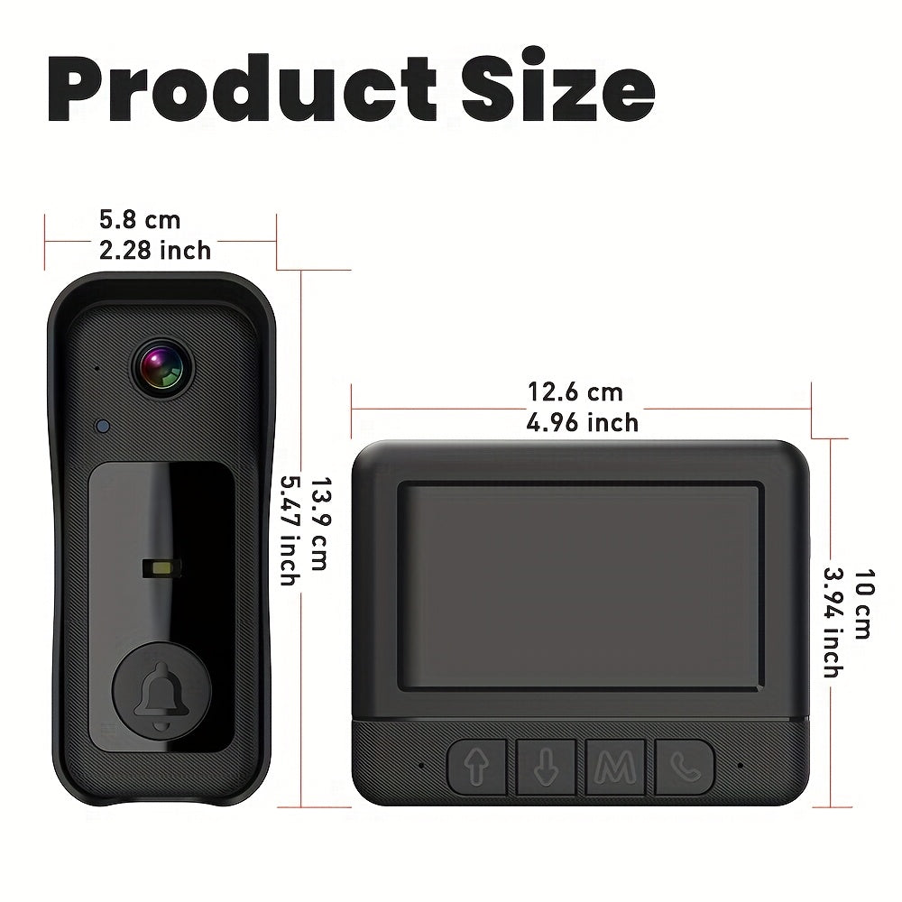 Video Doorbell with Screen No WiFi Needed, Local Storage up to 128GB by Snagg A Doorbell Camera