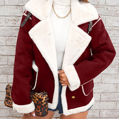 Women’s Lapel Plush Jacket by Snagg A Jacket