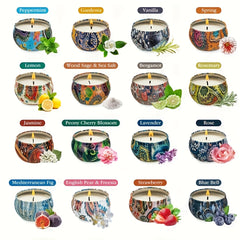 16 Pack Natural Soy Wax Scented Candle Gift Set by Snagg A Candle