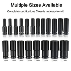 20 Pcs 1/2’’ Drive Hex Impact Socket Set — Deep Metric 8–32mm - 1set (20pcs) - Other Power Tools