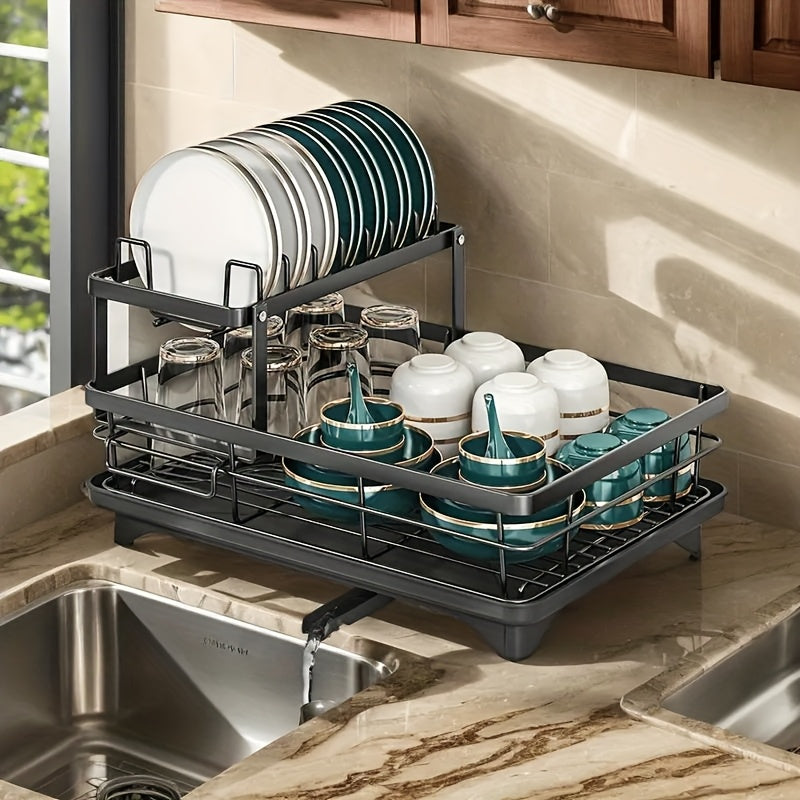 2 Tier Black Iron Kitchen Dish Rack by Snagg A Rack