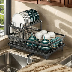 2 Tier Black Iron Kitchen Dish Rack by Snagg A Rack