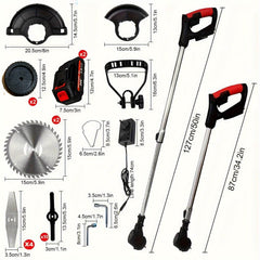 Cordless 21V Lawn Trimmer with Wheels - SnaggIt