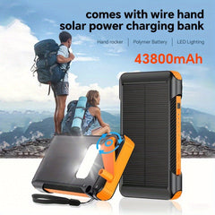 43800mAh Solar Power Bank with Built-in Charging Cable by Snagg A Power Bank