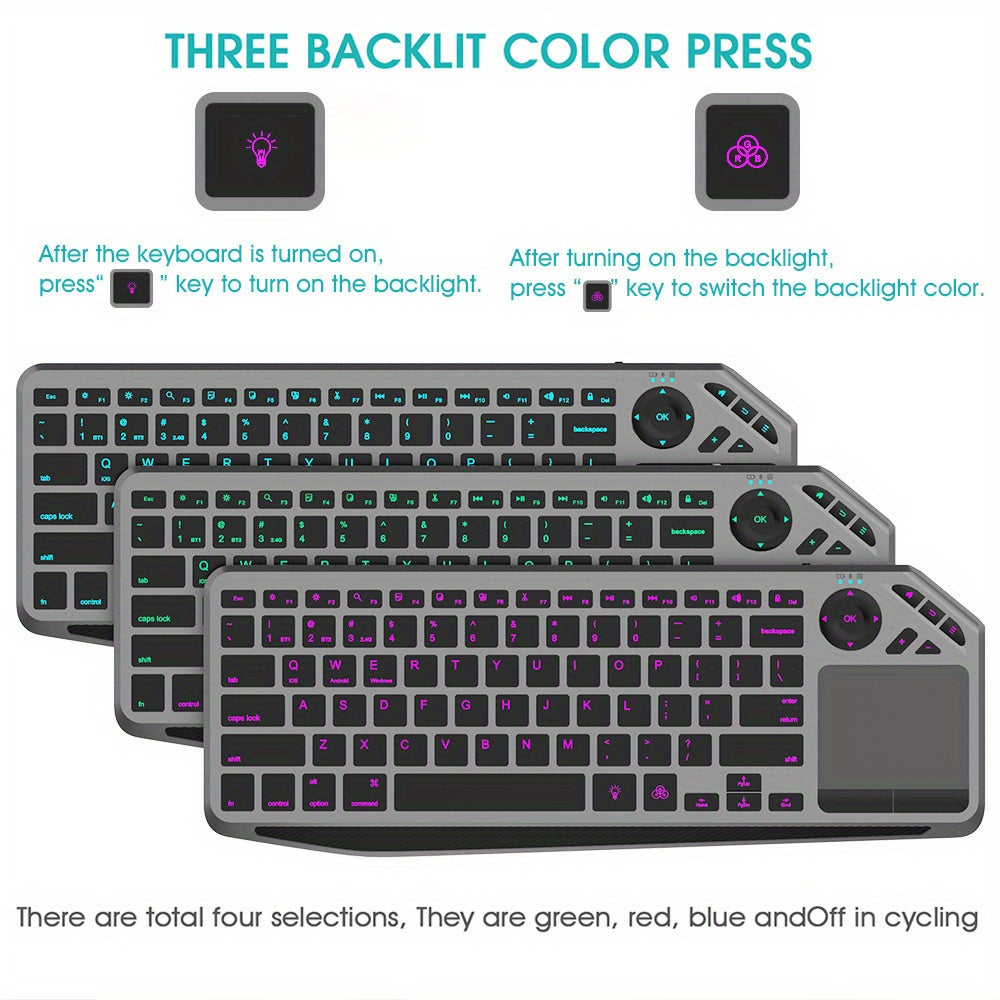 7 Color Backlit Wireless Keyboard for Android, Windows, PC & TV Box by Snagg A Keyboard