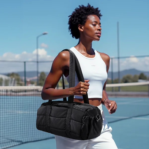 Women's Quilted Gym & Travel Duffle Bag – Yoga Mat Carrier with Wet & Dry Pocket for Sport & Weekend (18L)
