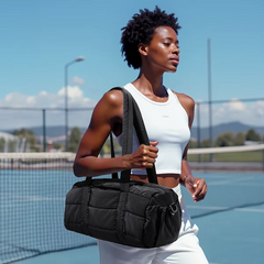 Women's Quilted Gym & Travel Duffle Bag – Yoga Mat Carrier with Wet & Dry Pocket for Sport & Weekend (18L)
