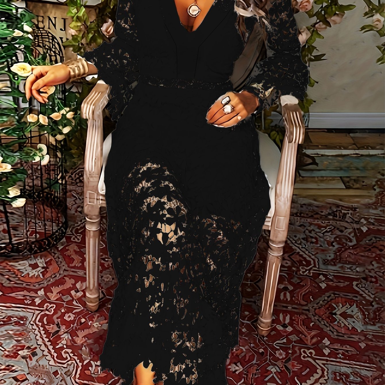 Lace V-Neck Cocktail Dress by Snagg A Dress