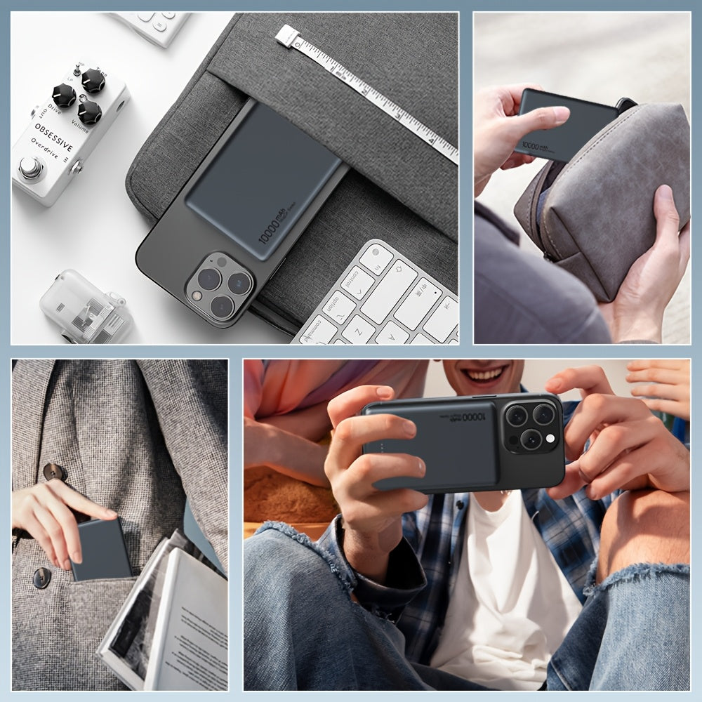 10000 MAh Slim Wireless Power Bank Compatible For IPhone Series by Snagg A Power Bank