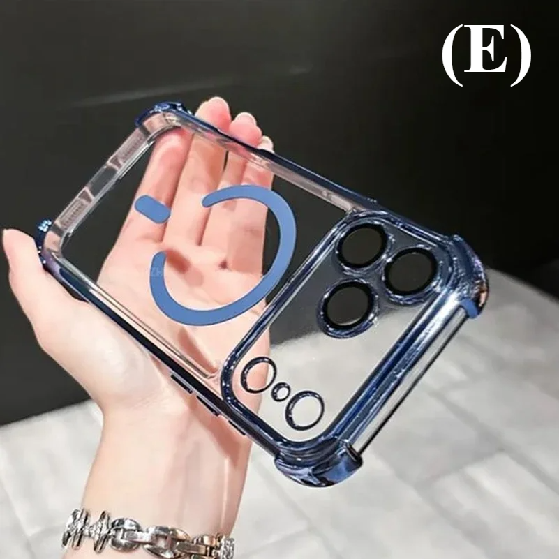 Airbag Shockproof Clear MagSafe Case – for iPhone 15 Series - Blue / Phone Cases & Covers