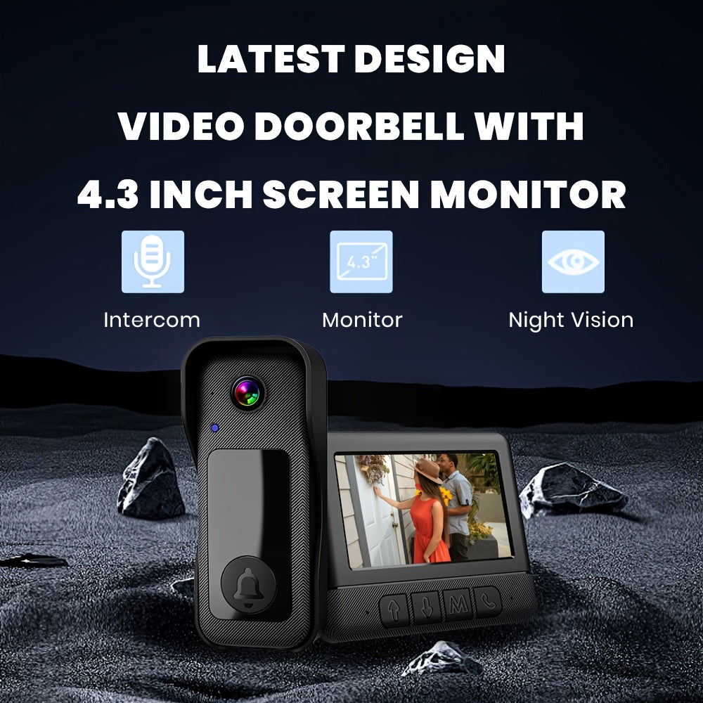 Video Doorbell with Screen No WiFi Needed, Local Storage up to 128GB by Snagg A Doorbell Camera