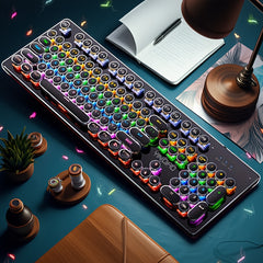 Mechanical Gaming Keyboard Wired USB Hot-Swappable Blue Switches Backlit Gaming Device by Snagg A Keyboard