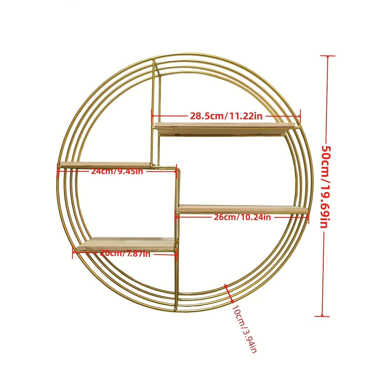 4 Tier Round Metal Wall Shelf by Snagg A Wall Planter
