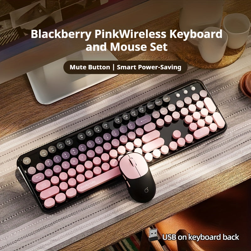 Wireless Keyboard & Mouse Set – 2.4G Connection with Colorful Gradient Design by Snagg A Keyboard